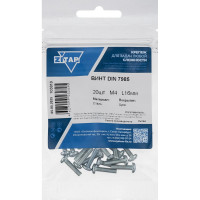 Винт DIN7985 с полукруглой головкой оцинкованный М4x16 20 шт Zitar 103010