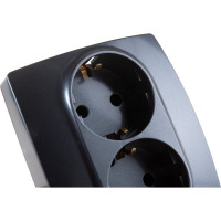 Розетка ЭРА 2X2P+E Schuko со шторками 16A-250В IP20 графит Б0019331
