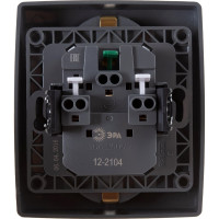 Розетка ЭРА 2X2P+E Schuko со шторками 16A-250В IP20 графит Б0019331
