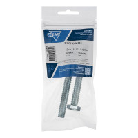 Болт с шестигранной головкой DIN933 оцинкованный, М12x100 мм, 2 шт в пакете Zitar 126524