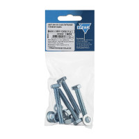 Болт с шестигранной головкой DIN933 оцинкованный М8x50 мм, в комплекте с гайкой и шайбой, 4 шт в пакете Zitar 114053