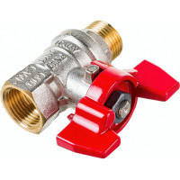 Шаровой кран RuB серия MILANO 3/8" DN10 PN40, ВР-НР, (S.90), бабочка S90C26