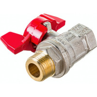 Шаровой кран RuB серия MILANO 3/8" DN10 PN40, ВР-НР, (S.90), бабочка S90C26