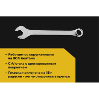 Комбинированный ключ 12мм Inforce, Сталь Cr-V, профессиональный, 06-05-14