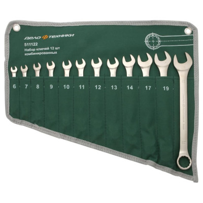 Набор ключей Дело Техники комбинированных 12 шт, планшет тетрон. 511122