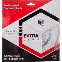 Диск алмазный отрезной сплошной Diam 230x1,6x7,0x25,4 Керамикс-Элит, серия Экстра (Керамика) 000594