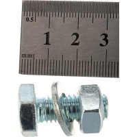 Болт Tech-Krep DIN933 с шестигранной головкой, оцинкованный М10х25 + гайка + шайба 2 шт - пакет 136916