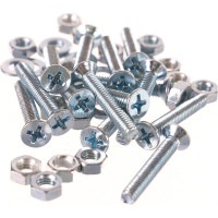 Винт Tech-Krep/Zitar DIN965 с потайной головкой, оцинкованный M4х25 + гайка + шайба 18 шт - пакет Tec 114060