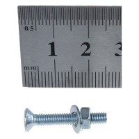 Винт Tech-Krep/Zitar DIN965 с потайной головкой, оцинкованный M4х25 + гайка + шайба 18 шт - пакет Tec 114060