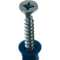 Саморез ШУц с потайной головкой 3,0x30 мм + дюбель 5x25 мм, 50 шт в пакете Zitar 112562