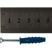 Саморез ШУц с потайной головкой 3,0x30 мм + дюбель 5x25 мм, 50 шт в пакете Zitar 112562