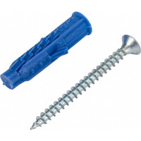 Саморез ШУц с потайной головкой 3,5x40 мм + дюбель 6x30 мм, 100 шт в пакете Zitar 112936