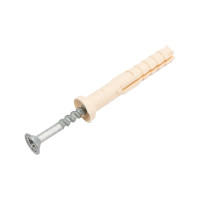 Дюбель-гвоздь Tech-Krep 6х40 потайная манжета, нейлон 12 шт - пакет 102935