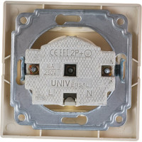 Розетка с/з UNIVersal Севиль слоновая кость ivory Б-С0028