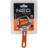 Разводной ключ короткий 139 мм, рабочий диапазон 0-32 мм NEO Tools 03-020