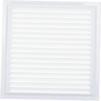 Решетка вентиляционная стальная с сеткой (300x300 мм; белая) ERA 3030МЭ 233-006