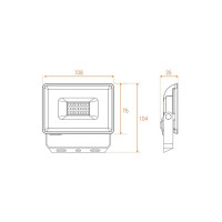 Светодиодный прожектор Wolta 5700K, холодный белый свет, 20Вт SMD, IP 65, IK08, WFL-20W/06