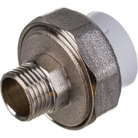 Комбинированная разъемная муфта (американка) PRO AQUA PP-R НР белая d-25 мм 1/2" PA21012b