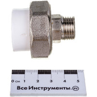 Комбинированная разъемная муфта (американка) PRO AQUA PP-R НР белая d-25 мм 1/2" PA21012b