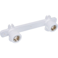 Комбинированный двойной угольник с креплением PRO AQUA PP-R ВР белый, 20 мм, 1/2" PA280008Pb