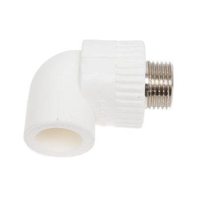 Комбинированный угольник PRO AQUA PP-R НР белый, 20 мм, 1/2" PA27008Pb