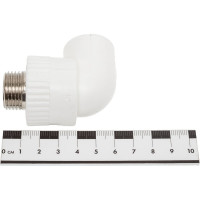 Комбинированный угольник PRO AQUA PP-R НР белый, 20 мм, 1/2" PA27008Pb