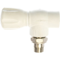 Угловой шаровой кран для радиатора PRO AQUA PP-R белый d-20 мм 1/2" PA42108b