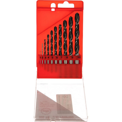 Набор сверл по металлу 1-10 мм, 10 шт. Туламаш 72661