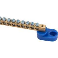 Шина N ноль на двух угловых изоляторах ЭРА NO-222-61 ШНИ-6х9-18-У2-синий Б0033379