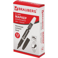 Маркер для доски с клипом, эргономичный корпус, 4 мм, черный, BRAUBERG 150846