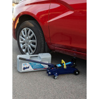 Домкрат гидравлический подкатной AUTOVIRAZH 2т +кейс /синий/ AV-076002