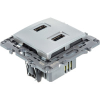 Зарядное устройство USB ЭРА 14-4110-03 230В/5В-2100мА, IP20, Elegance, алюминий Б0034360