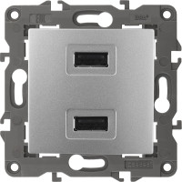 Зарядное устройство USB ЭРА 14-4110-03 230В/5В-2100мА, IP20, Elegance, алюминий Б0034360