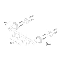 Планка FIXSEN LUKSOR 4 крючка 71605-4B
