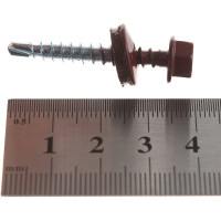 Кровельный саморез Госкреп 4.8х35 RAL 3005 красное вино 250 шт., б.пл.конт. 1000 мл 2-0016630