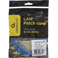 Многожильный патч-корд Cablexpert UTP кат.5e, 1м, литой, синий PP12-1M/B