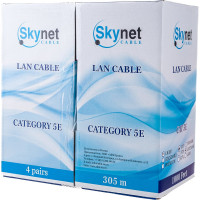 Кабель SkyNet Light UTP outdoor 4x2x0,46, медный, FLUKE TEST, кат.5e, однож., 305 м, box, черный CSL-UTP-4-CU-OUT