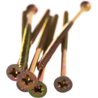 Шуруп для дерева Саморезик 6х140 универсальный потай, желтый цинк, Pz-3 50шт SYZ-6х140-50