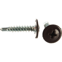 Саморез по металлу с пресс-шайбой Саморезик 4,2х19 RAL8017 кор. шоколад острый 200шт DGVo-4,2/19-200-RAL8017