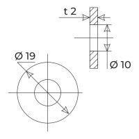 Прокладка из резины MPF 1/2", белая, 6 шт ИС.131188