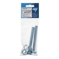 Болт с шестигранной головкой оцинкованный Zitar DIN933 М12x100 + гайка + шайба 2 шт - пакет 136928