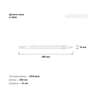 Долото-пика SDS-plus (14x250 мм) Gigant G-11013