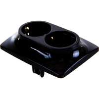 Розетка ЭРА 12-2108-06 2X2P E Schuko со шторками, 16A-250В, IP20, 12, чёрный Б0036447