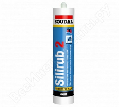 Soudal силируб 2 нейтральный силикон белый 102392