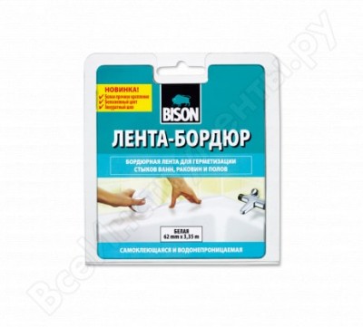 Bison лента sealantstrip sanitary white fpb 62mm*3,35m 6311184