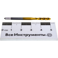 Метчик M3x0,5 HSS M2 TiN спиральный ПрофОснастка №407 арт. 50221007