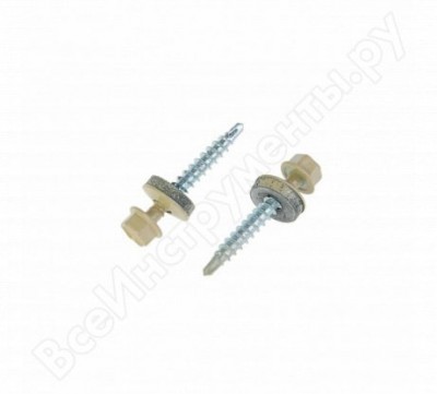 Omax саморезы 4,8х35 кровельные, сверло, слоновая кость ral 1014 4000 шт 1380480351