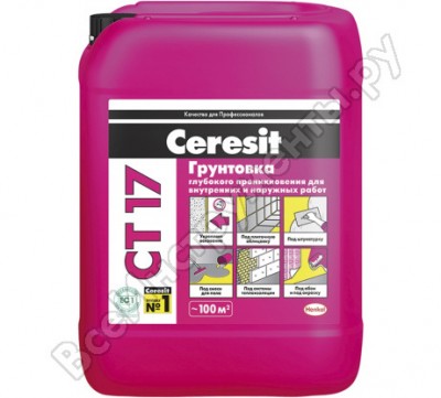 Ceresit грунтовка укрепляющая ct 17 10 л 1/60 14278