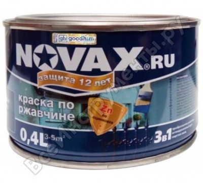 Goodhim грунт эмаль 3в1 novax белый ral 9003 глянцевая, 0,4 л. 10694