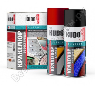 Kudo кракелюр, эффект трещин. набор эмалей. красный по серебру. 11598409